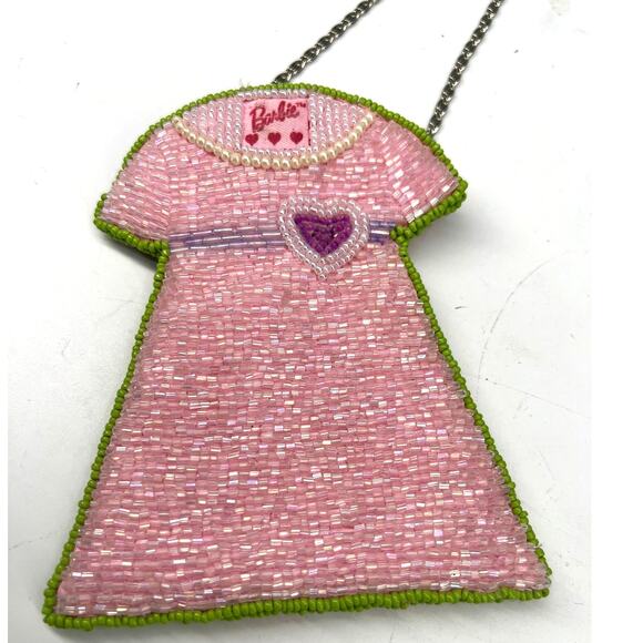 Barbie Handbags - Barbie Dress Vintage Y2K 2000's  Pink beaded mini purse bag Crossbody Whimsical